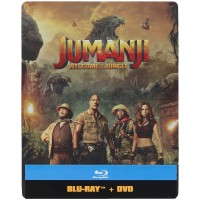  JUMANJI Welcome To The Jungle STEELBOOK (Jumanji En La Selva) BLU-RAY + DVD (English, Spanish & French Audio & Subtitles)
