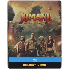  JUMANJI Welcome To The Jungle STEELBOOK (Jumanji En La Selva) BLU-RAY + DVD (English, Spanish & French Audio & Subtitles)